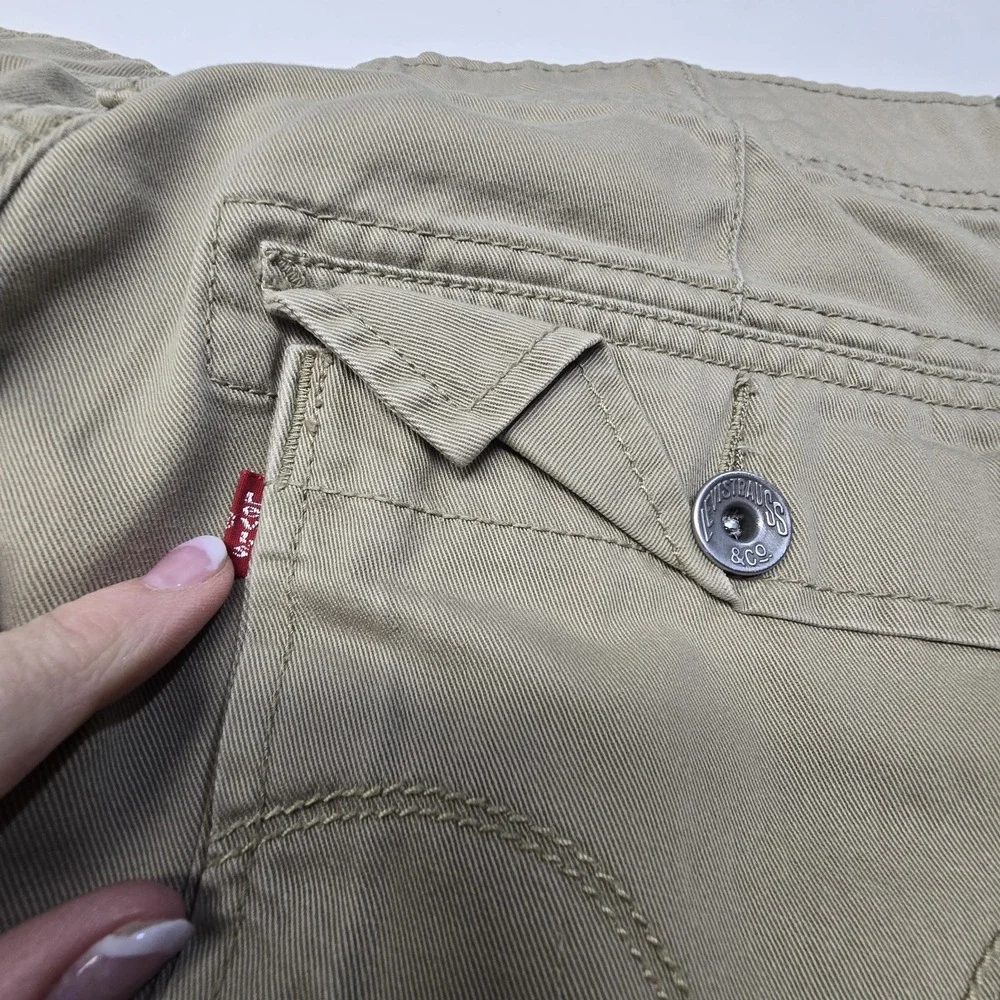 Vintage 2009 Levi's Original Cargo Shorts Mens 34 Beige Khaki 100% Cotton WPL423